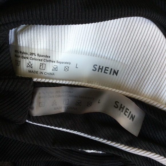 SHEIN Bikini Swimsuit 2 pcs Black White Colorblock - Picture 3 of 3